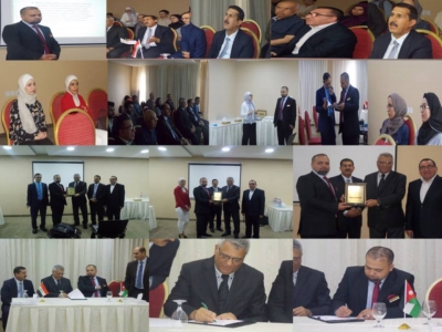 توقيع اتفاقية تعاون علمية بين مؤسسة المعايير الدولية وجامعة تكريت في عمان .