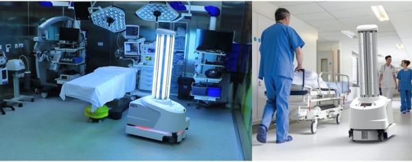 المستشفى التخصصي يستخدم أول روبوت آلي للتعقيم في الأردن UVDROBOT 360
