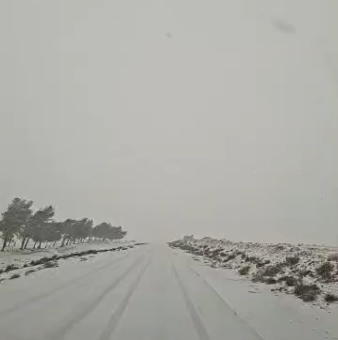 تساقط زخات ثلجية على بعض المرتفعات الجنوبية.. فيديو